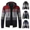 Men's Plush And Thick Color Matching Sweater Men's Clothing Jacket Hooded Cardigan