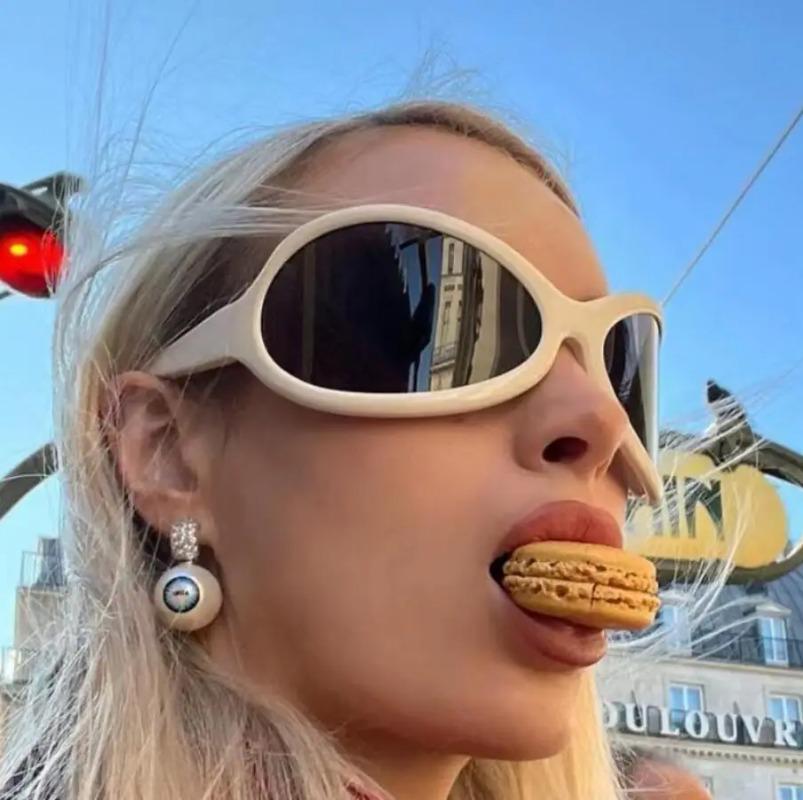 Модный бренд Y2K Панк Солнцезащитные очки Новые Женские Мужские Овальные Спортивные Солнцезащитные очки Женские Оверсайз Черные Очки Очки UV400