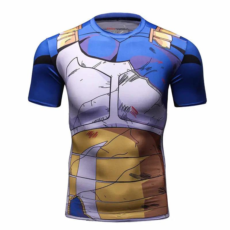 Vegeta Goku Super Saiya T-Shirt Short Long Sleeve Round Neck Muay Thai Kick Boxing Mix Martial Art Sport Print Training UV Protect Quick Dry Unisex