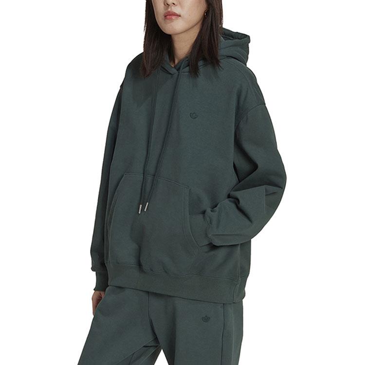 Adidas Originals Sweatshirts Women's Green Hooded Moderate Regular HM1783