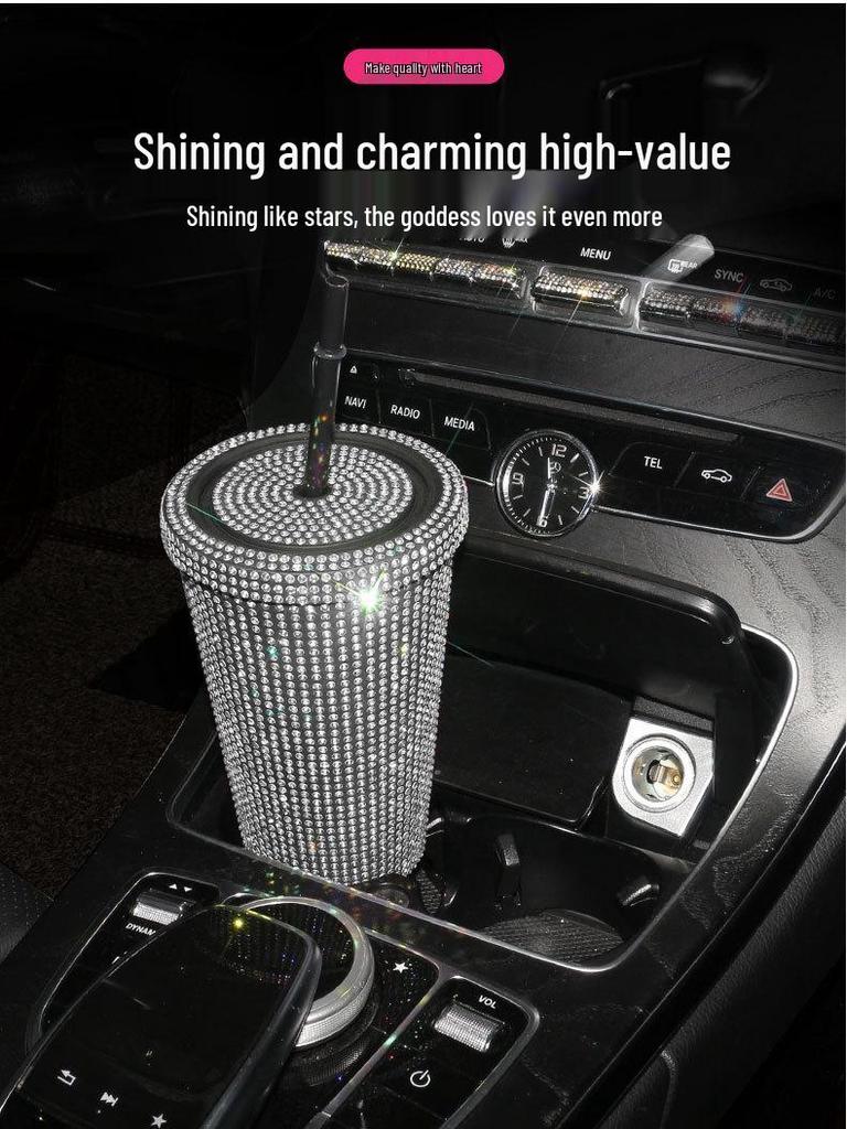 Новый модный стакан со стразами и блестками для напитков с крышкой и соломинкой, 550 мл