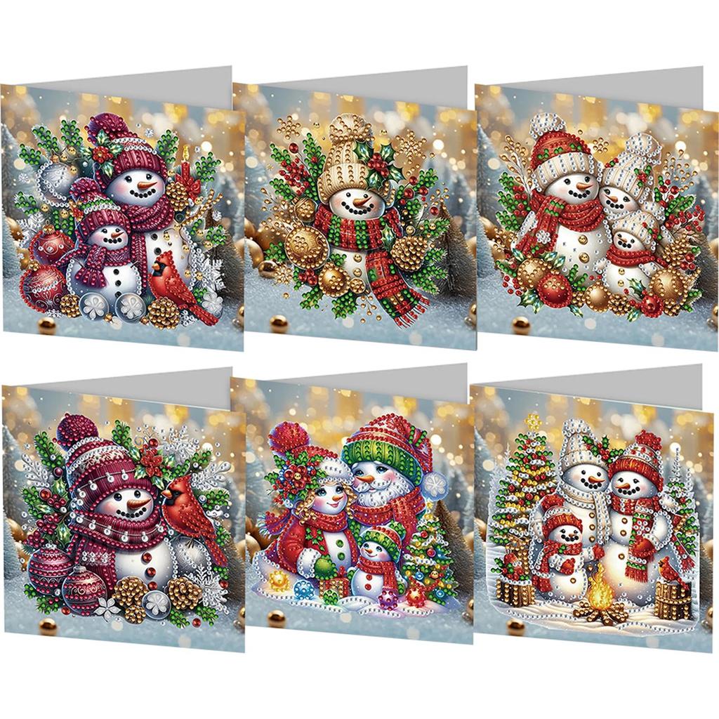 4-12 шт. 5D Стразы Искусство Поздравительная Открытка на День Рождения Ручная работа Алмазная Живопись Рождественская Фестивальная Открытка Открытка Благодарности Для Семьи А