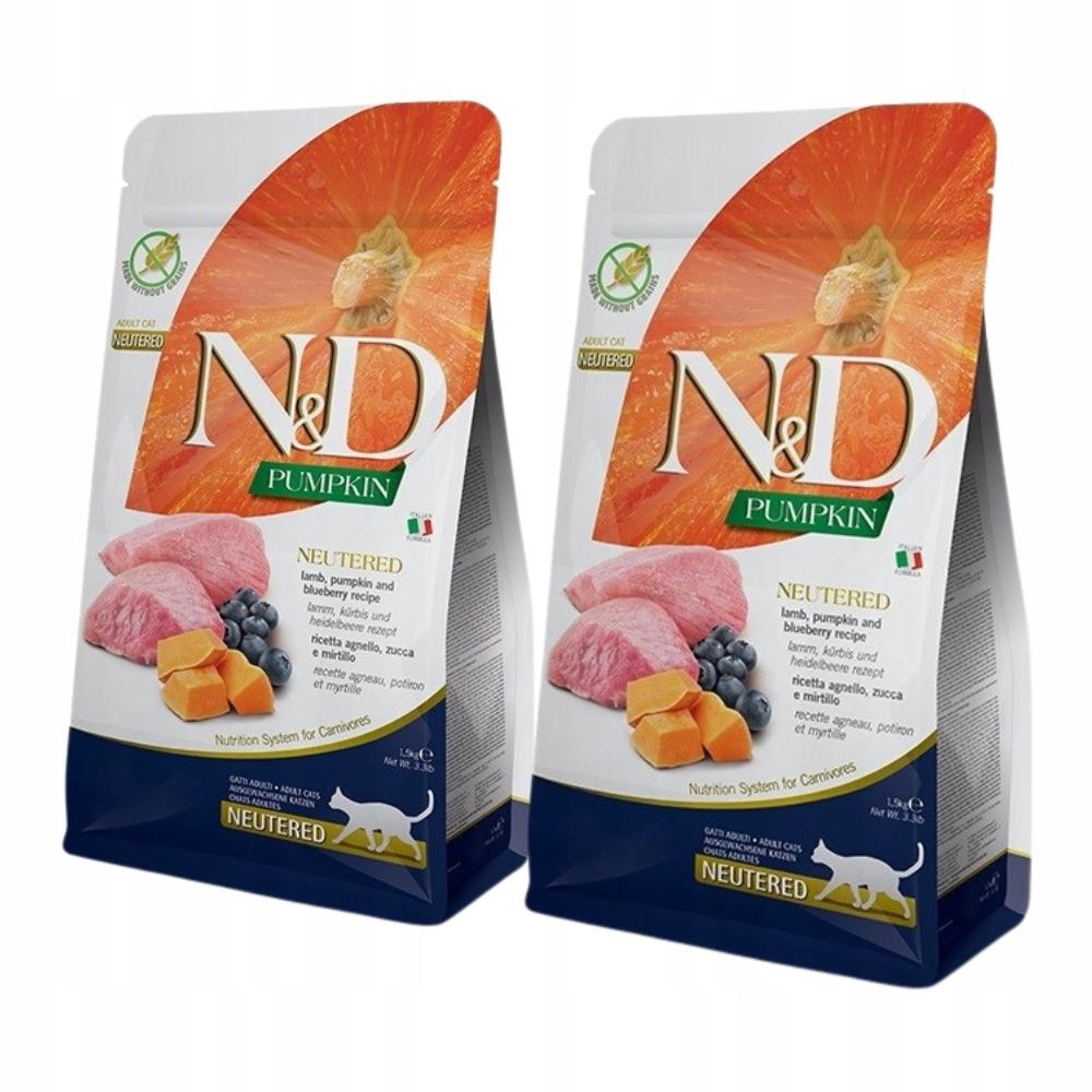FARMINA N&D PUMPKIN CAT LAMB & BLUEBERRY NEUTER 2x1,5kg