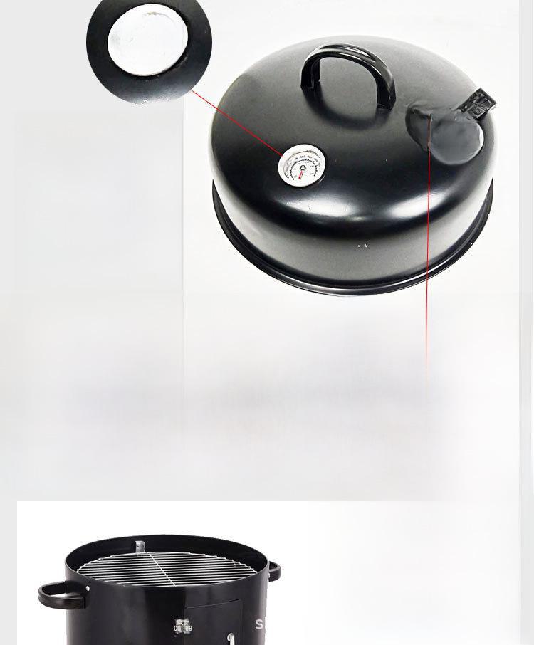 Коптильня BBQ 3-в-1: Коптильня, печь для тушения, печь для барбекю, жаровня для батата, конструкция в виде круглой бочки.