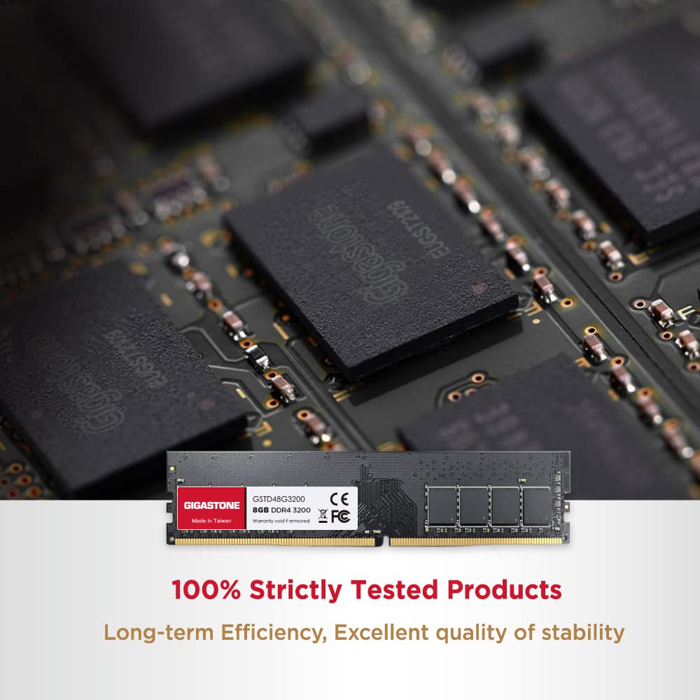 Gigastone 8GBx1 DDR4 3200MHz or CL22 UDIMM 288 Pin Unbuffered PC Desktop Only Memory Module Upgrade [Memory DDR4] (2933MHz 2666MHz) PC4-25600