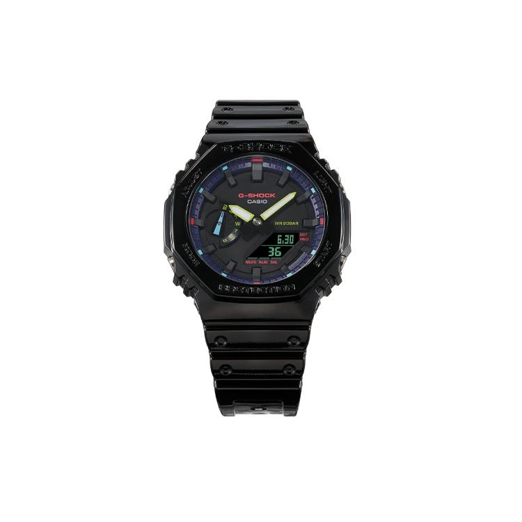Casio Унисекс Серия с жидкокристаллическим/аналоговым двойным дисплеем Черные часы GA-2100RGB-1APRT