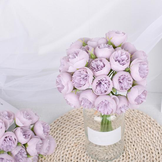 Имитация букета пионов Реалистичные на ощупь Не увядающие 27 головок Искусственные цветы DIY композиции