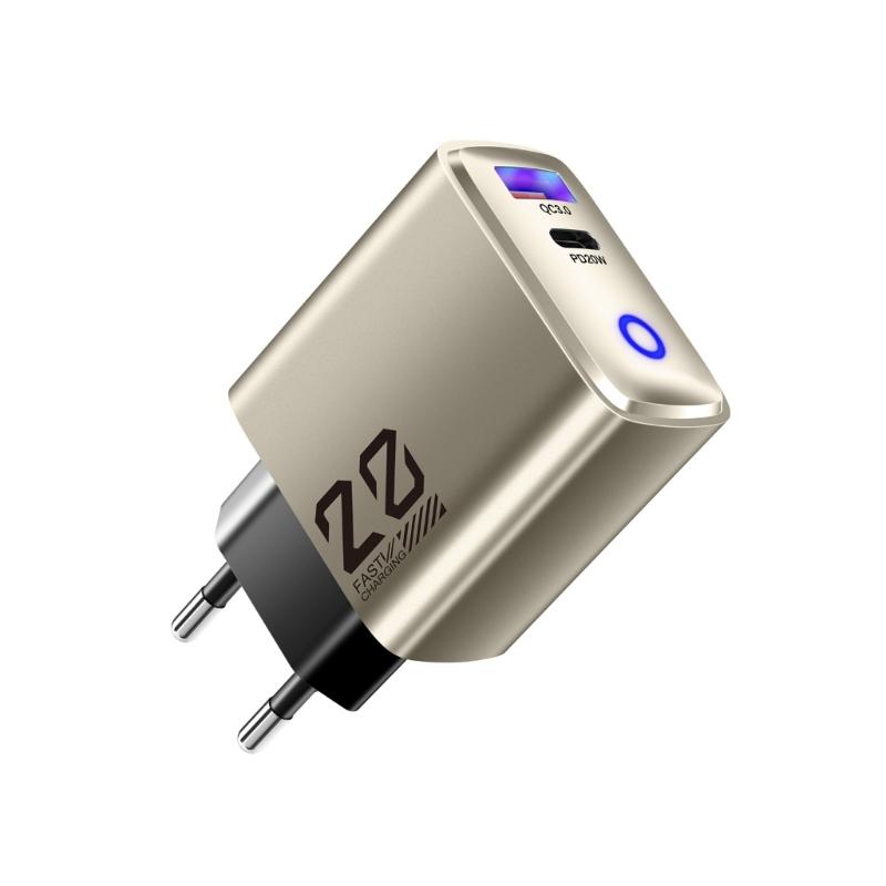 Европейские вилки Быстрое зарядное устройство USB C 20 Вт Встроенный светодиодный индикатор статуса зарядки Портативный дизайн Для использования с несколькими устройствами