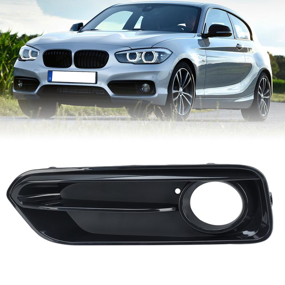 Front Bumper Fog Light Racing Grilles For BMW 1 Series F20 F21 LCI Sport 2015-2018 Fog Lamp Grill Cover Glossy Black accessoires