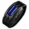 AIMES Men's Binary Watch Casual Sports Digital Lava Matrix Blue LED Digital Wristwatch Classic Creative Fashion Black Bracelet Square Blue Watch Uni D