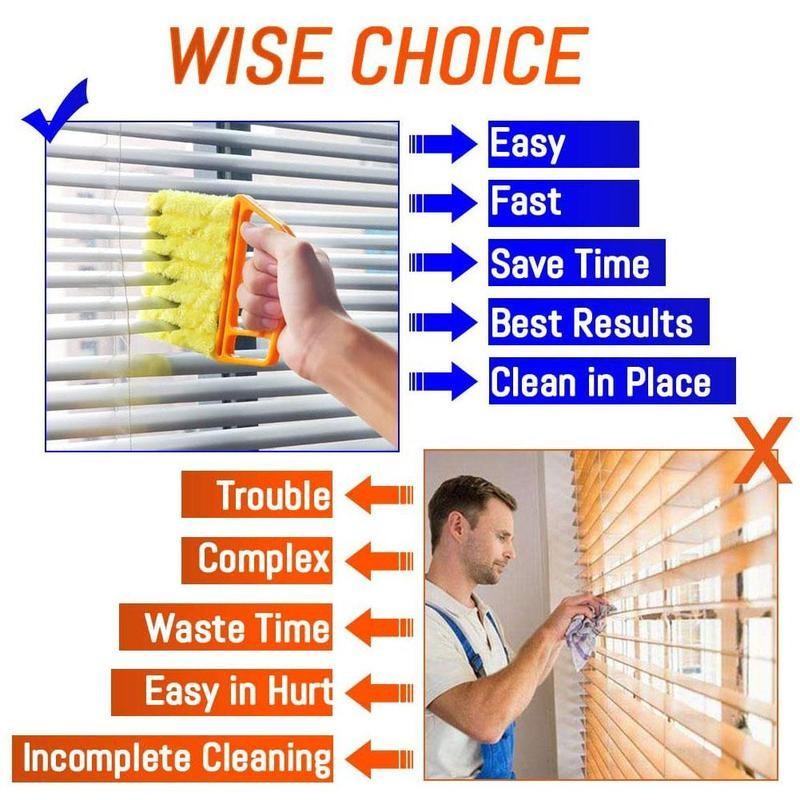 Щетка для мытья окон Микрофибра Чистка кондиционера Пылесос Чистящее средство для мытья жалюзи Чистящая салфетка для лезвий Кухонный инструмент