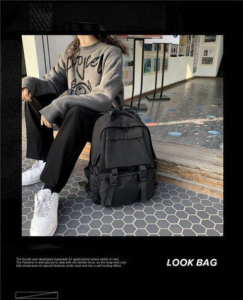 Schoolbag female Korean version high school Harajuku ulzzang college student versatile ins backpack large capacity dark backpack male