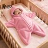 Warm Fleece Jumpsuit for Babies Baby Starfish Onesie Wearable Blanket, Hooded Swaddle Sleep Sack Cute Halloween Costume Newborn 3M/6M/9M, Soft