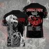 Унисекс футболка Хлопок Оверсайз Большой Размер Cannibal Corpse Европейский Тур 2024 3D Футболка Все размеры