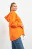 Women's Style Big Size Sweatshirt Orange Hooded Sweatshirt