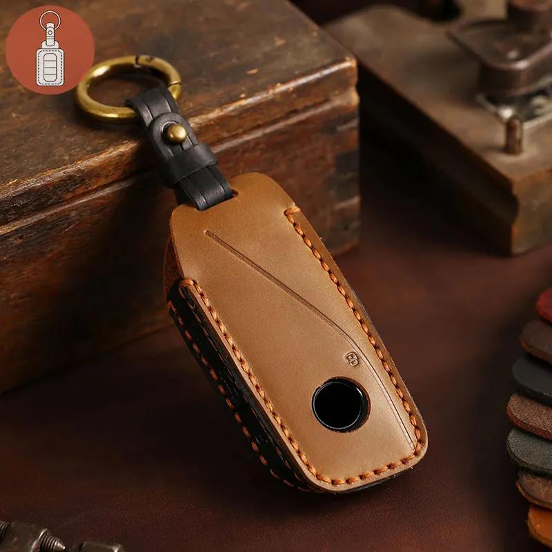 Чехол для автомобильных ключей GUSHIBEI из натуральной кожи для BMW X7 2023