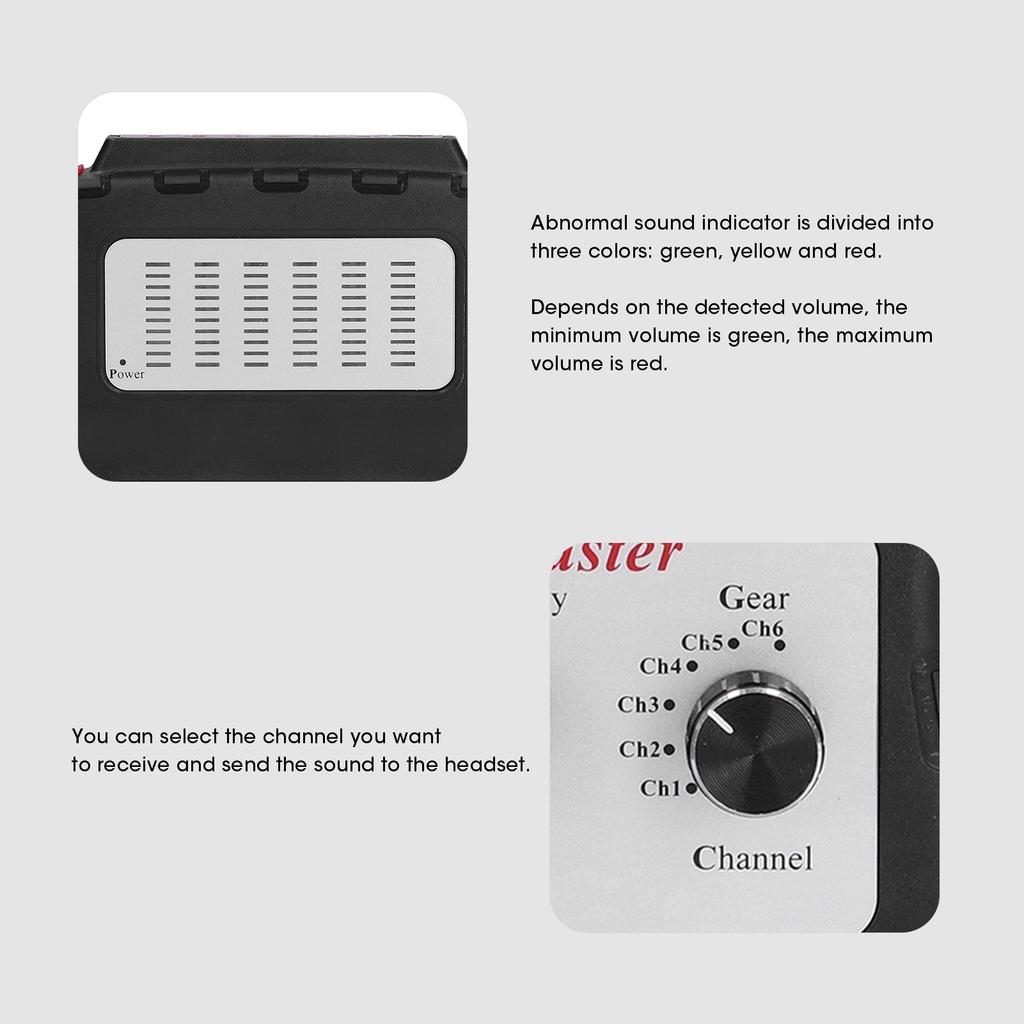 6-канальный автомобильный электронный стетоскоп, инструмент для проверки аномального шума трансмиссии двигателя, 100 Гц-10 кГц
