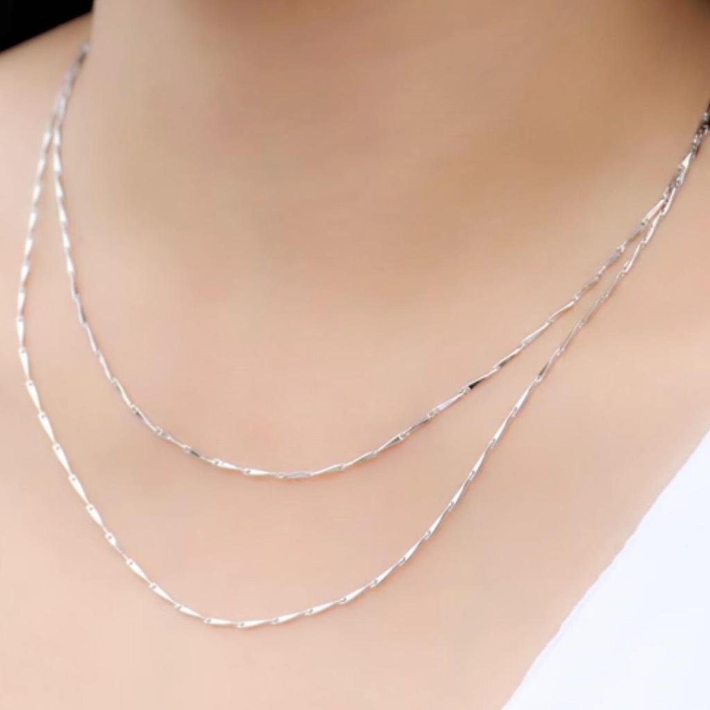 Универсальное серебряное ожерелье-цепочка на ключицу: Стили «Змеиная кость», «Волна воды», «Юаньбао».