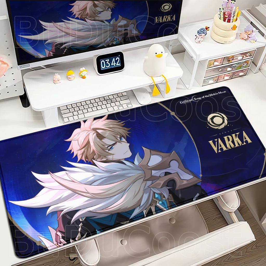 Новый коврик для стола Genshin Impact Аниме Игровой Крутой Varka Игровой коврик для мыши Заблокированный край Нескользящая резиновая игровая подставка Офисный коврик для клавиатуры и мыши