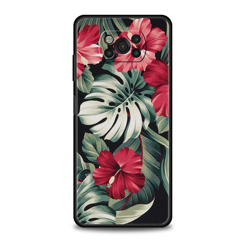 Vintage Banana Leaf Flower Phone Case For For Xiaomi Poco X6 X5 Pro X4 X3 NFC F5 Pro F4 F3 GT M5 M4 Pro 5G M3 C51 C50 C55 Cover