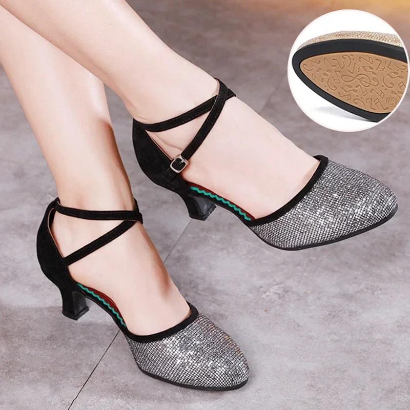 Fashion Summer New Women's Ballroom Dance Shoes for Women Soft Latin Dance Shoes for Girls Salsa Tango Sandals