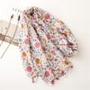 Silk Scarf: Spring/Summer 2021 Bali Yarn, Floral Color Block, Sunscreen Tassel Beach Wrap for Women