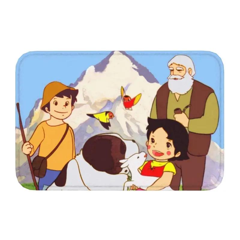 Custom Heidi Peter And Grandpa Doormat Anti-Slip Entrance Bathroom Kitchen Floor Door Mats Garage Rug Carpet Footpad