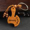 Creative Peach Wood Carved Keychain Pendant - Small Axe Design