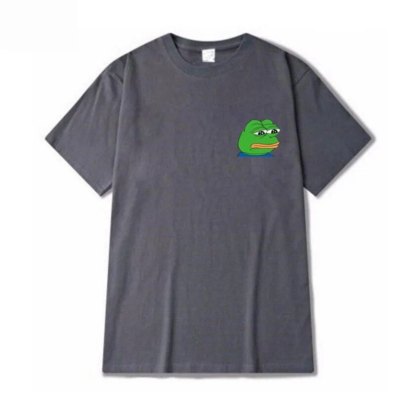 Летняя футболка унисекс Sad Frog Unisex Clothing Печатные забавные футболки Повседневные топы с короткими рукавами Хлопковая футболка для унисекс Свободная футболка