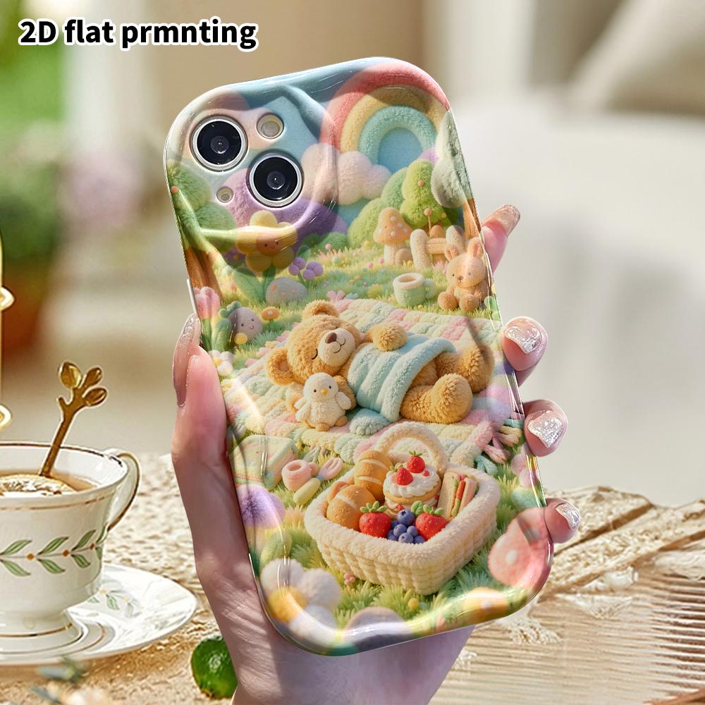 Phone Case: 2D flat, suitable for iPhone 18 17 16 15 14 13 12Pro protective case, perfect for a picnic on the grass, great Christmas and Halloween hol
