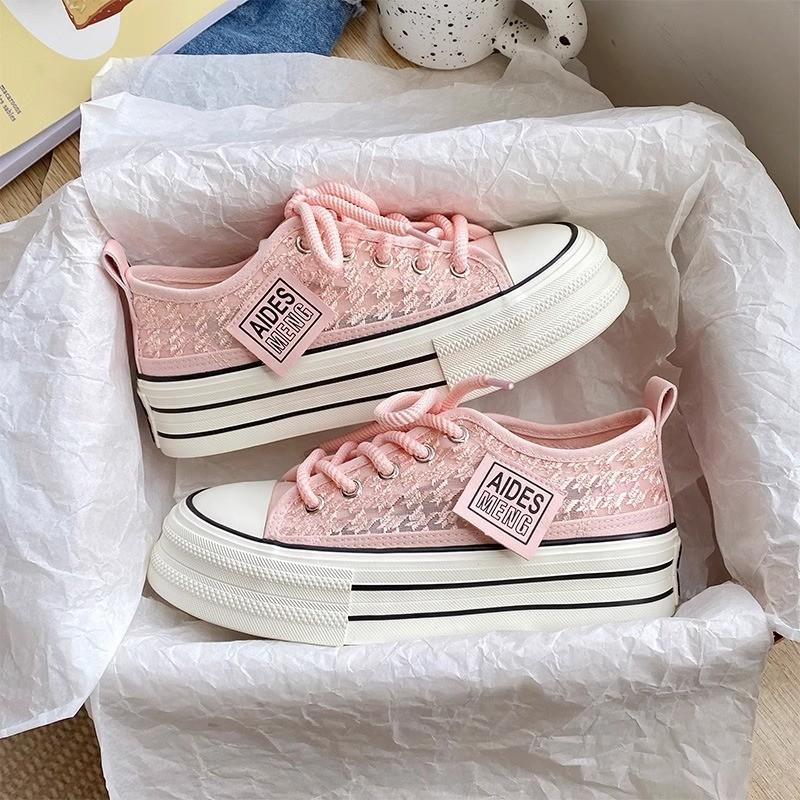 Туфли на платформе из парусины женские весна и осень новые универсальные спортивные туфли Muffin маленькие белые туфли женские туфли для сноуборда