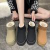 Зимняя мода однотонные простые бархатные теплые короткие ботинки новые толстые подошвы удобные повседневные износостойкие женские туфли