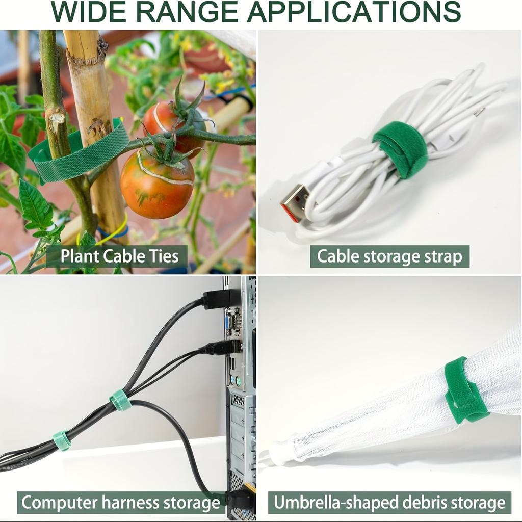 Многоразовые 6-дюймовые регулируемые нейлоновые стяжки для растений с нескользящим покрытием, Идеально подходят для вьющихся растений, Поддержка, Функциональный инструмент | Надежная фиксация