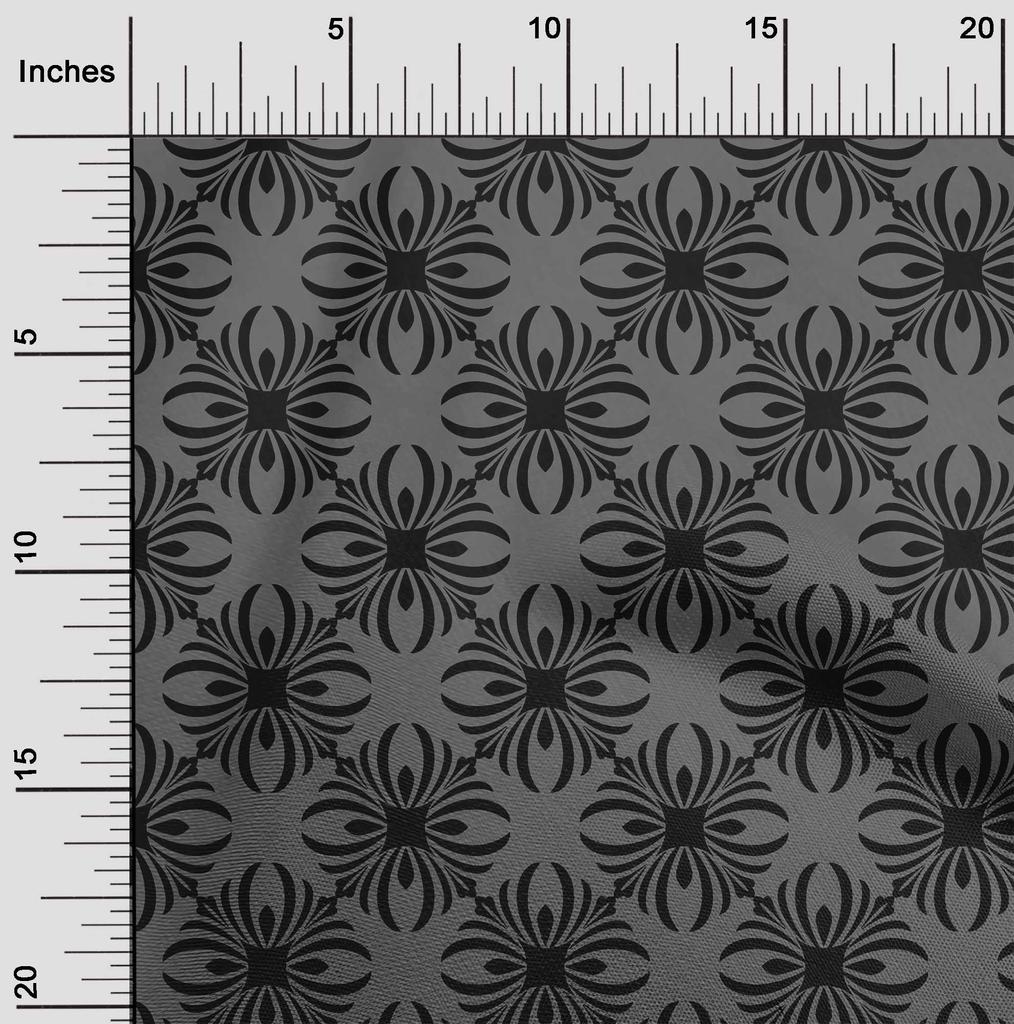 oneOone Cotton Flex Gray Fabric Asian Block Sewing Craft Projects Fabric Prints By Yard 40 Inch