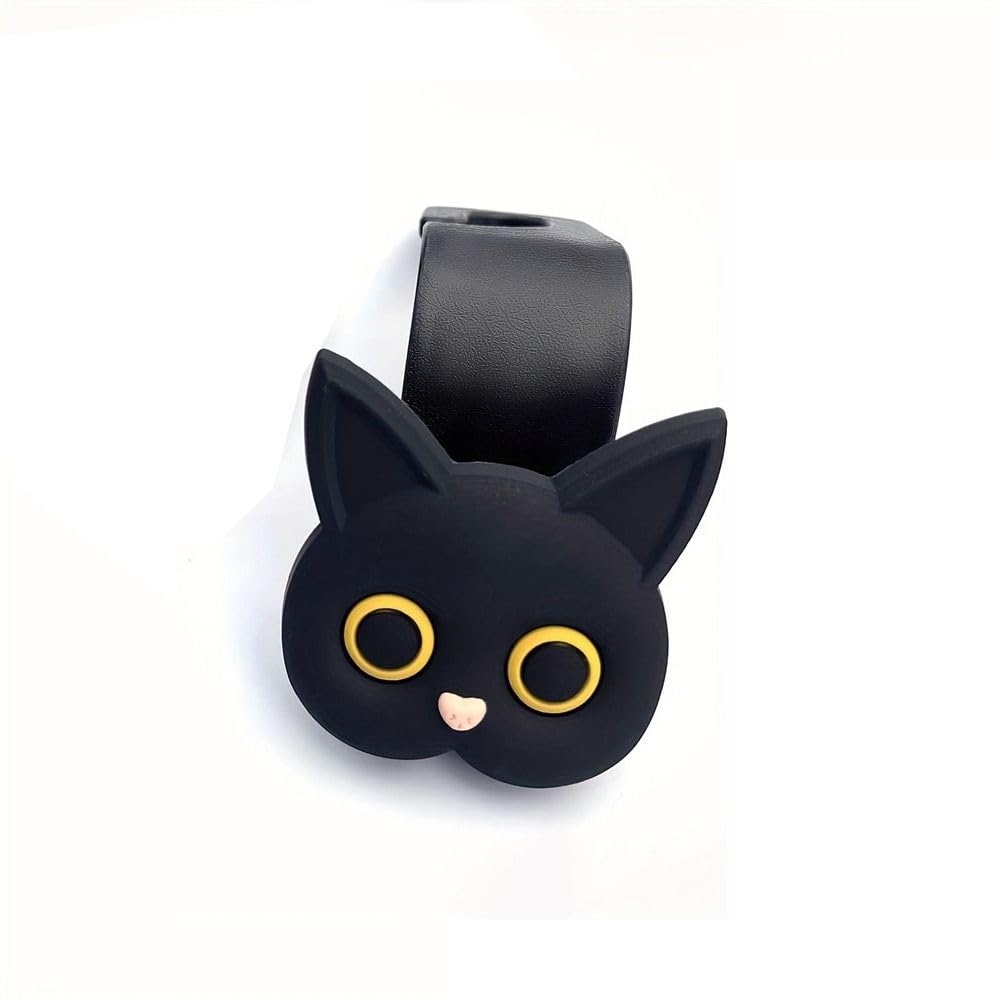 2pcs Cartoon Cute Cat Car Clip Backseat Hook Organizer Holder