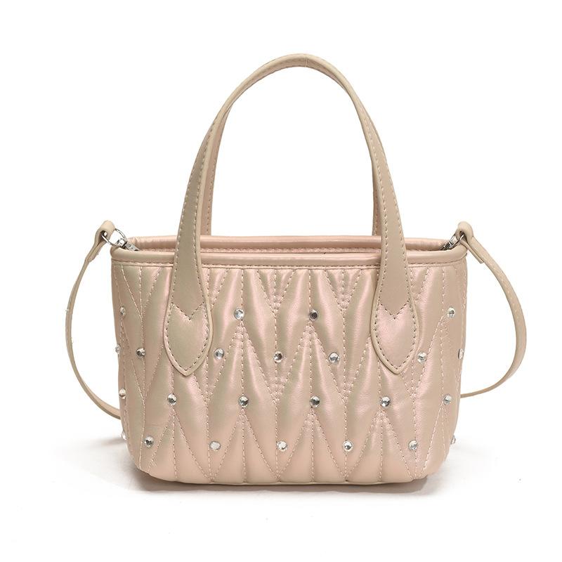 Xiaoxiangfeng Rhombus Portable Small Bag Women's 2025 New Summer Fashion Shoulder Bag Versatile Messenger Bag Bucket Bag