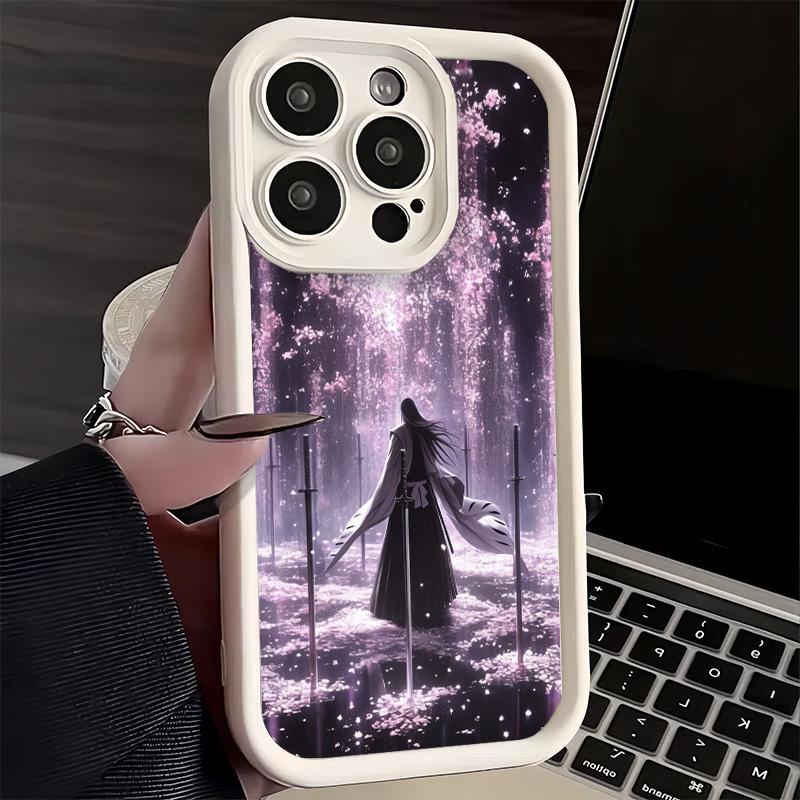 Чехол для телефона iPhone 17 Air 16E 15 16 Pro Max Bleach Кучики Бьякуя Чехол 14 Plus 13 12 Mini Мягкий Силиконовый Fundas