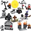 Kids Halloween MOC Building Blocks Set Pumpkin House Witch Ghost Tree Skull Minifigure Boy Educational Toy Model