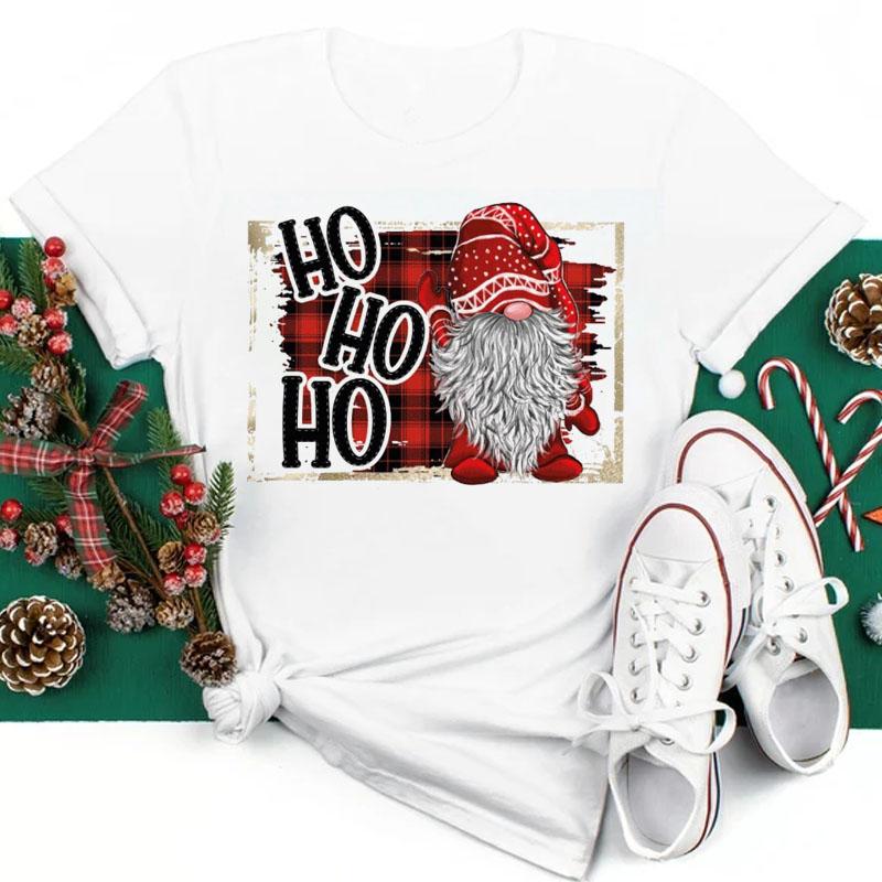 Maycaur Women Santa Claus Print Clothes Christmas 90s Funny Holiday Fashion Cartoon Tops Tee Shirt Ladies Female Graphic T-Shirt