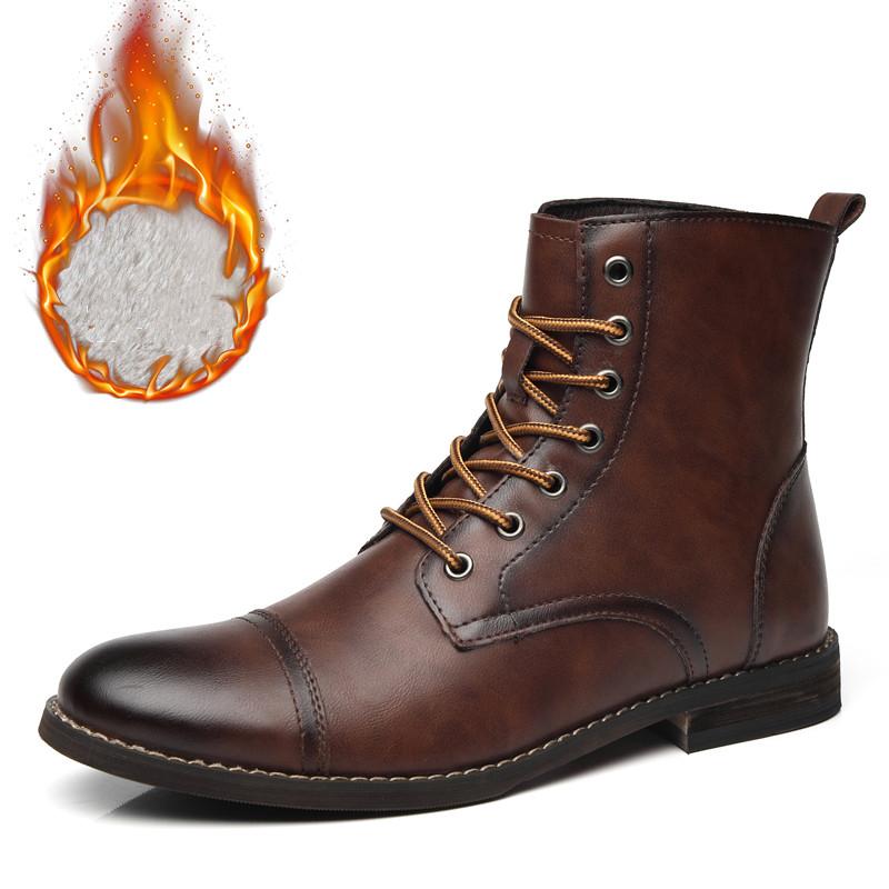 Модная коричневая мужская кожаная обувь до щиколотки, ботинки для платья, формальная обувь, мужские осенне-зимние ковбойские ботинки для мужчин, zapatos hombre vestir