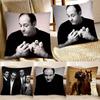 Черно-белая Классическая ТВ-игра Сериал Клан Сопрано Наволочка Квадратная Подушка Спальня Диван Отдых Комфортная Подушка Автомобиль Домашний Декор
