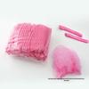 White Disposable Bouffant Cap - Non-Woven Hair Net Hat for Work or Bath, Black Thick Short Hair Coverage