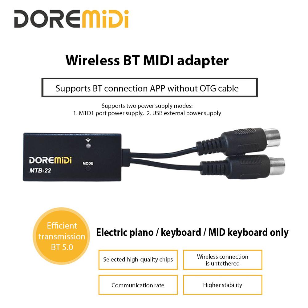 5 Pin MIDI Adapter MIDI To Wireless BT 5.0 Adapter MIDI IN MIDI OUT Anti-interference MIDI Device