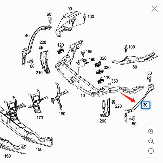 Mercedes-Benz W172 SLK300 Headlight Bracket Sub, 1726261914 & 1726262014.