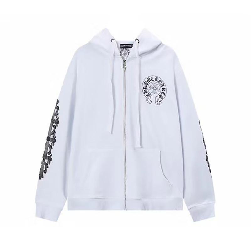 833 CHROME HEARTS Осень-Зима 2026 Новый Большой Размер Классический Стиль Логотип Молния Худи Толстовка, Подходит для Ношения Парами