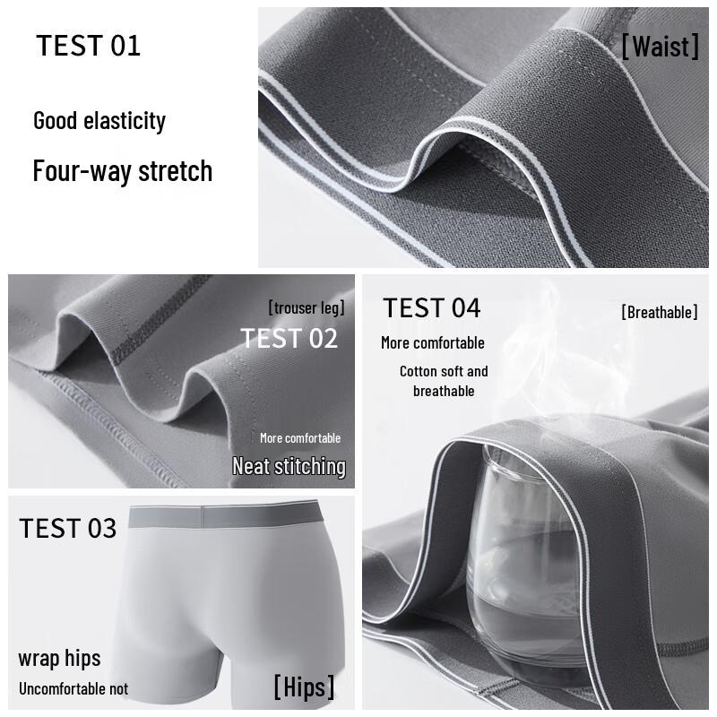 Langsha Men's Anti-Chafe Cotton Boxer Briefs