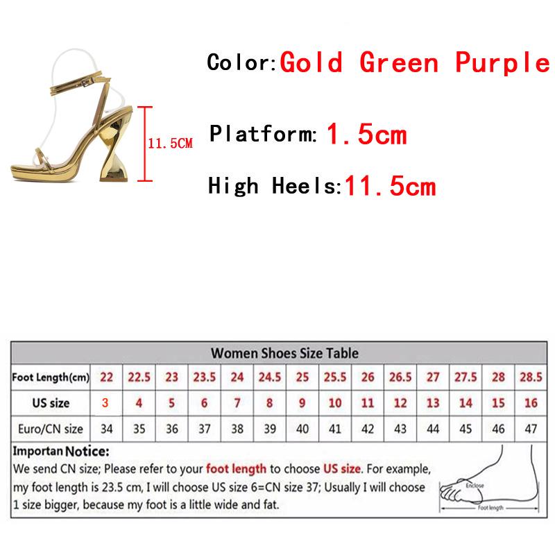 2025 Ladies Elegant Purple Strange High Heels Waterproof Platform Sandals For Women Design Summer Party Dress Chunky Shoes