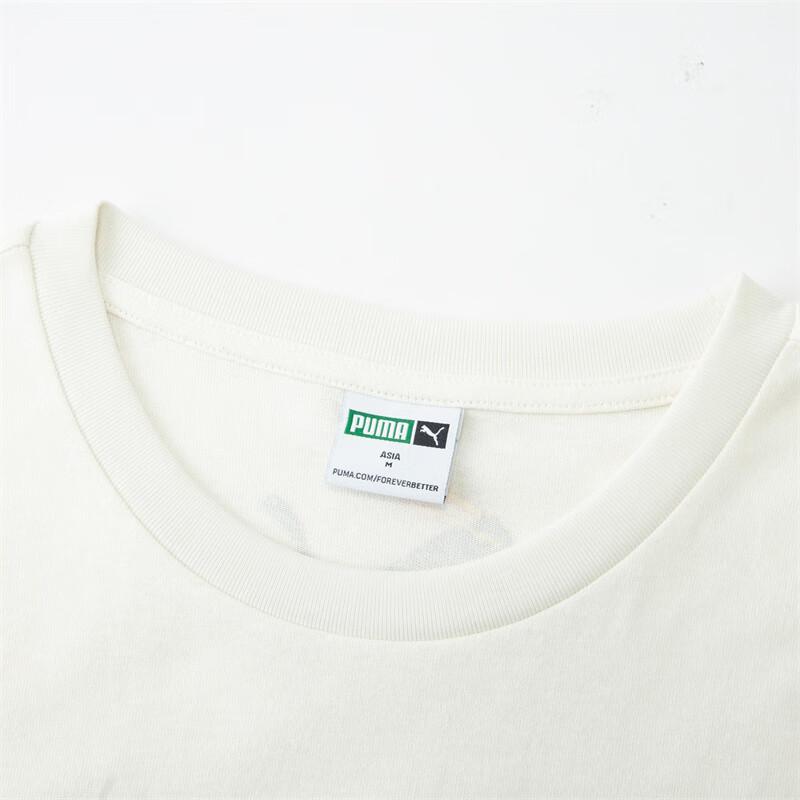 Puma Футболка с коротким рукавом с круглым вырезом и принтом, топы унисекс, белая 631503-65