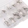 100Pcs/Box Fish Hook With Barb Fish Hook With Hole Silver Small Accessories
