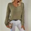 Spring/Autumn Women's Long Sleeve Hollow Knitted Pullover Sweater
